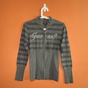 Guess Mockneck Full Zip Sweater Womens Size M